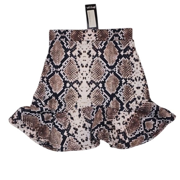 Nasty Gal Snake Print Ruffle Flare Mini Skirt Size Small (US 4) - Picture 4 of 7